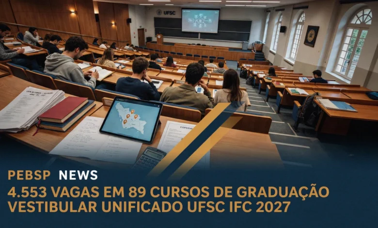 Vestibular Unificado UFSC 2027 reserva 4.553 vagas nos cursos de graduação gratuitos. Veja aqui o edital, cronograma e link de inscrição.