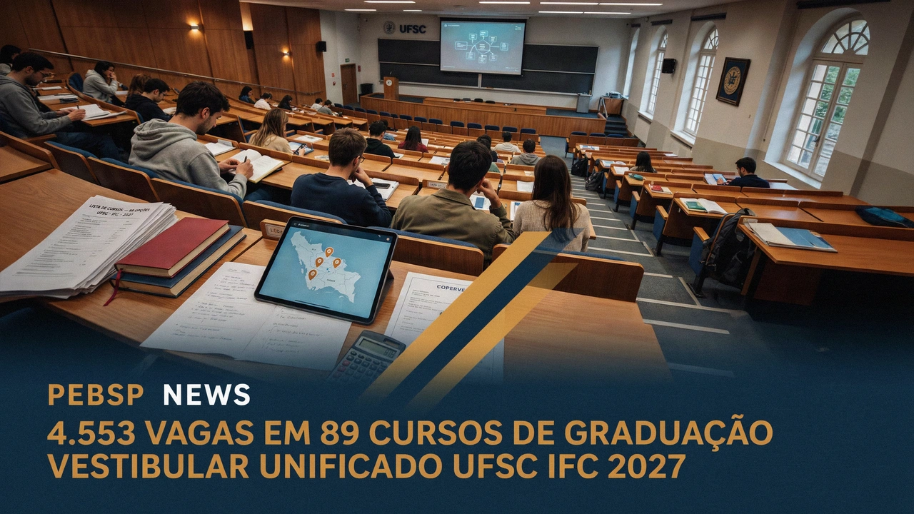 Vestibular Unificado UFSC 2027 reserva 4.553 vagas nos cursos de graduação gratuitos. Veja aqui o edital, cronograma e link de inscrição.