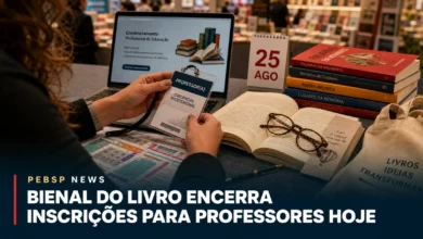 Professores têm até hoje, 25 de agosto, para pedir credenciamento gratuito na Bienal do Livro de SP. Evento será de 4 a 13 de setembro. Saiba mais.