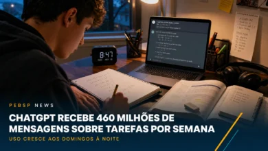 ChatGPT supera 460 milhões de mensagens semanais sobre tarefas escolares nos EUA. Relatório da OpenAI mostra como a IA entrou na rotina de estudos.