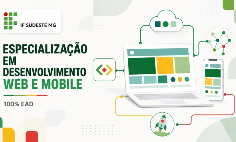 IF Sudeste MG abre Desenvolvimento Web e Mobile 100% à distância com 30 vagas O IF Sudeste MG (Instituto Federal de Educação, Ciência e Tecnologia do Sudeste de Minas Gerais) recebe inscrições para sua Especialização em Desenvolvimento Web e Mobile, curso de pós-graduação lato sensu oferecido totalmente a distância no campus Rio Pomba. O edital foi publicado em 21 de agosto de 2026, com 30 vagas disponíveis para o primeiro semestre de 2027. As inscrições estão abertas de 25 de agosto até 29 de setembro de 2026 pelo portal de inscrições. A especialização tem duração de 18 meses com carga horária total de 370 horas, estruturada em ambiente completamente digital. A taxa de inscrição é de R$ 60,00, com possibilidade de isenção para candidatos que cursaram todo o ensino médio em escola pública ou como bolsistas integrais em instituições privadas. A programa objetiva atualizar e instrumentalizar profissionais para participar de empreendimentos de software Web e Mobile voltados ao mercado de trabalho. O curso prepara especialistas capazes de construir sistemas de software web e mobile corretos, completos, seguros, amigáveis, com qualidade, fáceis de manter e de baixo custo financeiro. Além disso, os graduandos poderão gerenciar projetos de desenvolvimento de sistemas computacionais focados em Web e Mobile e prestar consultoria na concepção, desenvolvimento e suporte de sistemas correlatos. Vagas e requisitos Estão abertas 30 vagas no total, divididas entre duas modalidades: 24 vagas para ampla concorrência (Grupo A) e 6 vagas para ação afirmativa (Grupo B), destinadas a pretos, pardos, indígenas, quilombolas e pessoas com deficiência. Se não houver preenchimento das vagas reservadas no Grupo B, estas serão distribuídas aos candidatos do Grupo A, conforme a legislação federal. Para se inscrever, o candidato deve ser graduado em Ciência da Computação, Sistemas de Informação, Engenharia da Computação ou áreas afins dentro da grande área de Ciências Exatas e da Terra. Será necessário possuir documento de identificação com foto, CPF, e-mail ativo e conta no portal GOV.Br (https://www.gov.br/pt-br). Inscrições e documentação O processo de inscrição é 100% online via portal do candidato. Após criar login no GOV.Br, o candidato deverá preencher cadastro socioeconômico no portal de inscrição do IF Sudeste MG, confirmar os dados e submeter a documentação obrigatória em PDF (até 39 MB). A documentação exigida inclui: identificação com foto (RG, CNH, Carteira de Trabalho ou Passaporte); diploma de graduação (ou declaração de conclusão/colação de grau, devendo ser apresentado o diploma original até o fim do primeiro semestre letivo); e documentos comprobatórios de currículo, como certificados de formação acadêmica, experiência profissional, produção científica e técnica. O candidato poderá alterar os documentos enviados até o prazo limite de inscrição (29 de setembro de 2026). Após essa data, não serão aceitas alterações ou novos envios por qualquer outro meio. É responsabilidade exclusiva do candidato acompanhar todas as publicações e divulgações no site oficial do processo. Seleção e cronograma A seleção será realizada por análise de comprovações de currículo, eliminatória e classificatória, com pontuação máxima de 100 pontos. Os itens avaliados incluem formação acadêmica, cursos complementares, experiência profissional na área de Ciência da Computação, produção científica, apresentação de trabalhos e participação em iniciação científica e projetos de extensão. Os candidatos que atenderem aos requisitos mas não obtiverem pontuação curricular receberão nota 0,1 e permanecerão classificados. Em caso de empate, o critério de desempate será a idade (conforme Estatuto da Pessoa Idosa). Se houver empate na última vaga, todos os candidatos nessa condição serão convocados e o desempate ocorrerá no ato da matrícula. O cronograma inclui: divulgação do resultado provisório em 23 de novembro de 2026; período de recursos entre 24 e 25 de novembro; divulgação do resultado final em 16 de dezembro de 2026. O edital de matrícula será publicado posteriormente, com informações sobre datas, horários, documentos necessários e validação de requisitos para candidatos do Grupo B (pessoas com deficiência e candidatos de ações afirmativas étnico-raciais). Isenção de taxa Candidatos que comprovarem ter cursado integralmente o ensino médio em escola pública, ou como bolsista integral em instituição privada ou filantrópica, podem solicitar isenção da taxa de inscrição. Também têm direito à isenção candidatos que obtiveram certificado de conclusão com base no Encceja ou em exames de certificação de competência realizados por sistemas estaduais de ensino. O período para solicitação de isenção é de 25 de agosto a 4 de setembro de 2026, via portal de inscrição. A documentação deve incluir: formulário de requerimento preenchido e assinado; cópia da carteira de identidade com foto; e comprovação de estudos (histórico escolar ou declaração da instituição de ensino). O resultado provisório da isenção será divulgado em 11 de setembro, com período para recursos em 14 e 15 de setembro. O resultado definitivo será publicado em 18 de setembro. Informações complementares O edital completo está disponível no site do processo seletivo do IF Sudeste MG. Dúvidas podem ser encaminhadas aos campi informados no edital, através dos e-mails de atendimento listados no Anexo I do documento oficial. A especialização oferece metodologia 100% a distância, o que permite que profissionais de qualquer região do Brasil (e até do exterior) participem do programa. O enfoque em desenvolvimento web e mobile apresenta elevada demanda no mercado de trabalho, tanto em empresas consolidadas quanto em startups e empreendimentos inovadores. Leia também Especialização em Web and Mobile Development — Programas relacionados de pós-graduação EaD na área de tecnologia. Processo Seletivo de Pós-Graduação — Orientações gerais sobre inscrição em cursos de especialização e mestrado. Edital com Inscrição Aberta — Acompanhamento de oportunidades de educação continuada. Cursos EaD com Inscrições Abertas — Outras ofertas de educação a distância de instituições federais.