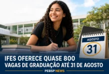 IFES OFERECE QUASE 800 VAGAS DE GRADUAÇÃO ATÉ 31 DE AGOSTO