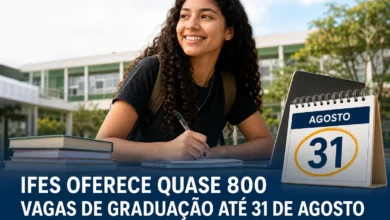 IFES OFERECE QUASE 800 VAGAS DE GRADUAÇÃO ATÉ 31 DE AGOSTO