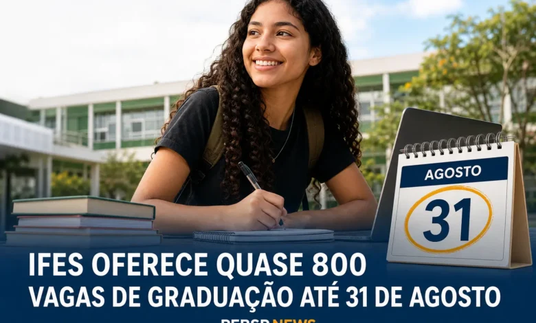 IFES OFERECE QUASE 800 VAGAS DE GRADUAÇÃO ATÉ 31 DE AGOSTO