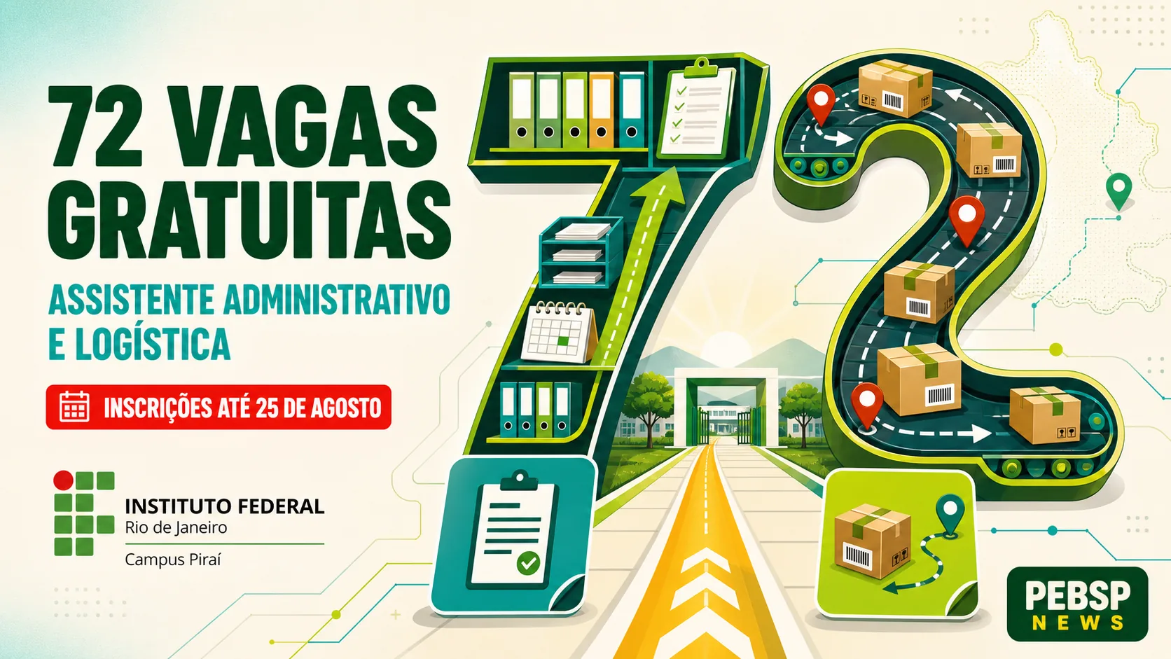 Cursos FIC presenciais gratuitos no IFRJ: 72 vagas disponíveis em Logística e Administração por ordem de inscrição. Acesse o edital aqui!