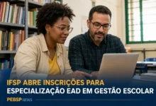 IFSP abre 50 vagas gratuitas em especialização EaD em Gestão Escolar, com 30% para ações afirmativas. Inscrições até 7 de setembro; veja como participar.