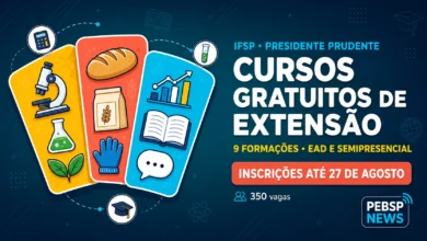 IFSP oferece 350 vagas em nove cursos gratuitos, com opções EAD e semipresencial. Inscrições vão até 27 de agosto. Confira requisitos e cursos.