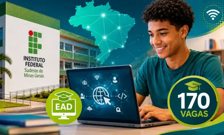 IFSudeste MG abre 170 vagas para o curso técnico EaD em Informática para Internet com inscrições até 31/08, sem taxas. Confira o edital!