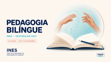 INES abre 60 vagas gratuitas em Pedagogia Bilíngue, com ingresso em 2027. Inscrições online seguem até 27 de setembro; veja provas e etapas.