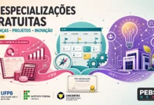 Confira 3 especializações gratuitas em Gestão com inscrições abertas: UFPB, IFSP e UNICENTRO somam 340 vagas, prazos entre 24 e 26 de agosto de 2026.