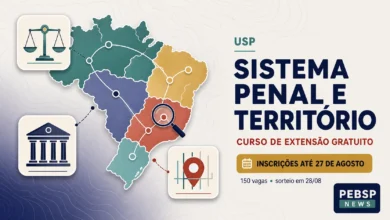 Circuito Espacial Penal: análise do sistema penal brasileiro via Geografia. 150 vagas USP. Inscrições até 27/08, sorteio 28/08. Saiba mais.
