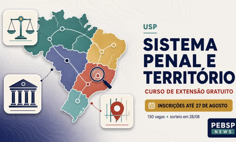 Circuito Espacial Penal: análise do sistema penal brasileiro via Geografia. 150 vagas USP. Inscrições até 27/08, sorteio 28/08. Saiba mais.