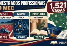 MEC abre 1.521 vagas em 3 mestrados profissionais para professores de Educação Física, Física e Filosofia. Inscrições até 28/09; confira prazos.