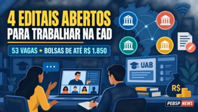 UFSM, Unifesp, IF Baiano e UFCA abrem seleções UAB para professores e tutores de cursos EaD, com bolsas de R$ 1.100 a R$ 1.850. Inscrições até 20/09/2026.