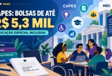 Capes abre o Obeduc-EI para financiar pesquisas sobre Educação Especial Inclusiva, com bolsas de até R$ 5,3 mil e prazo até 5 de outubro.