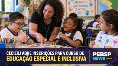 Cecierj abre 1.000 vagas gratuitas em Educação Especial e Inclusiva, com formação em AEE, autismo e deficiência visual. Inscrições até 27 de setembro.