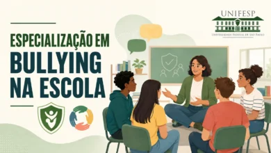 UNIFESP e UAB abrem 300 vagas gratuitas na especialização EaD em Bullying, Violência, Preconceito e Discriminação na Escola. Inscrições até 20/09/2026.