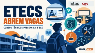 Inscrições abertas para o Vestibulinho Etec 2027. Acesse o edital e confira as modalidades de cursos técnicos gratuitos com centenas de vagas.