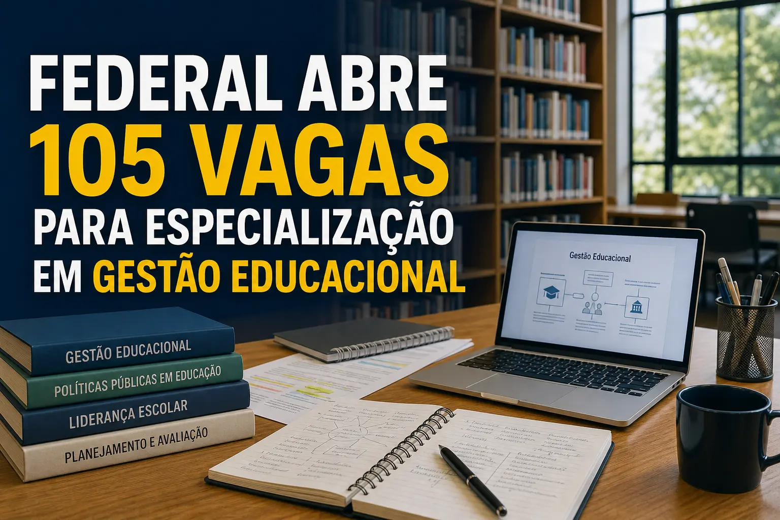 FEDERAL ABRE 105 VAGAS PARA ESPECIALIZAÇÃO EM GESTÃO EDUCACIONAL