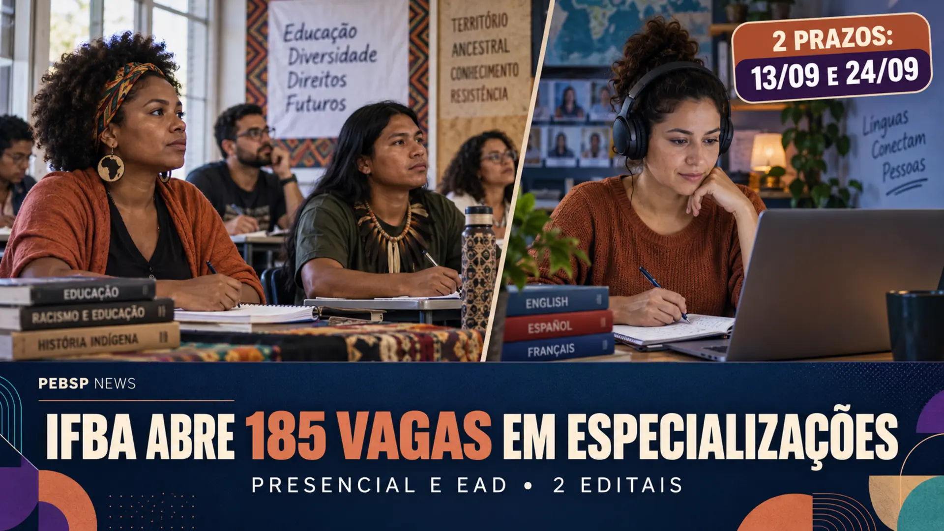 IFBA oferece 185 vagas em 2 especializações gratuitas, presenciais e EaD. Inscrições variam de encerradas a 24 de setembro; confira o comparativo.