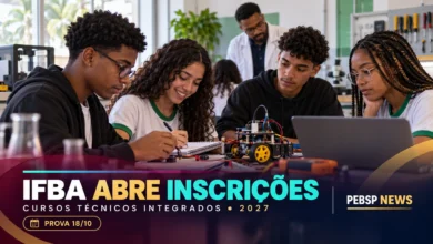 O IFBA abriu inscrições para o processo seletivo dos cursos técnicos integrados ao Ensino Médio. Veja os prazos, requisitos e cronograma aqui!