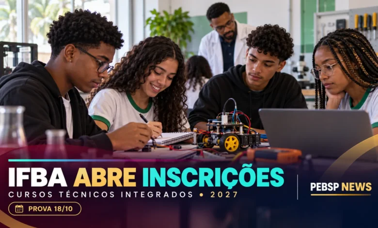 O IFBA abriu inscrições para o processo seletivo dos cursos técnicos integrados ao Ensino Médio. Veja os prazos, requisitos e cronograma aqui!