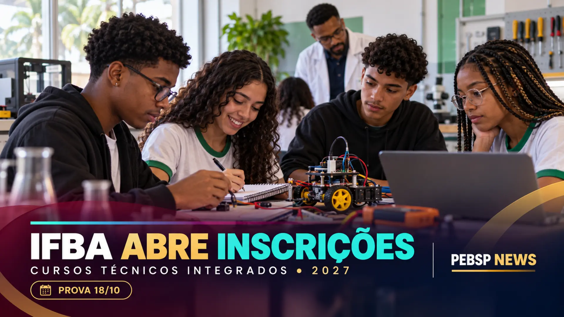 O IFBA abriu inscrições para o processo seletivo dos cursos técnicos integrados ao Ensino Médio. Veja os prazos, requisitos e cronograma aqui!