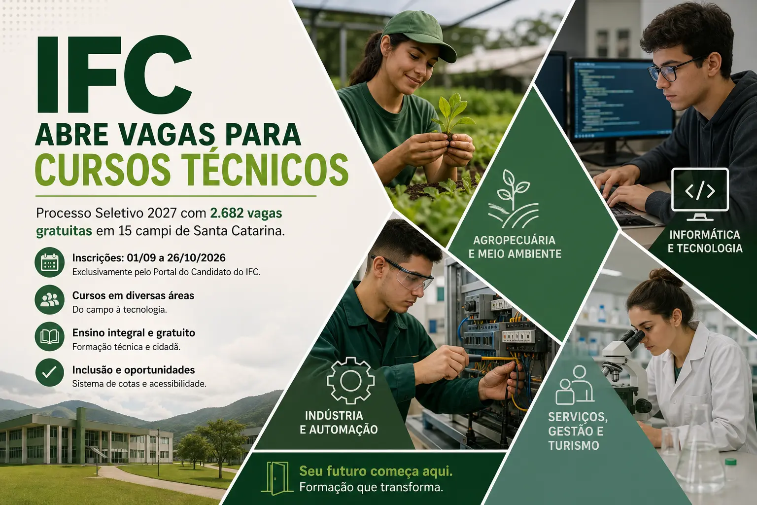 IFC abre vagas para cursos técnicos