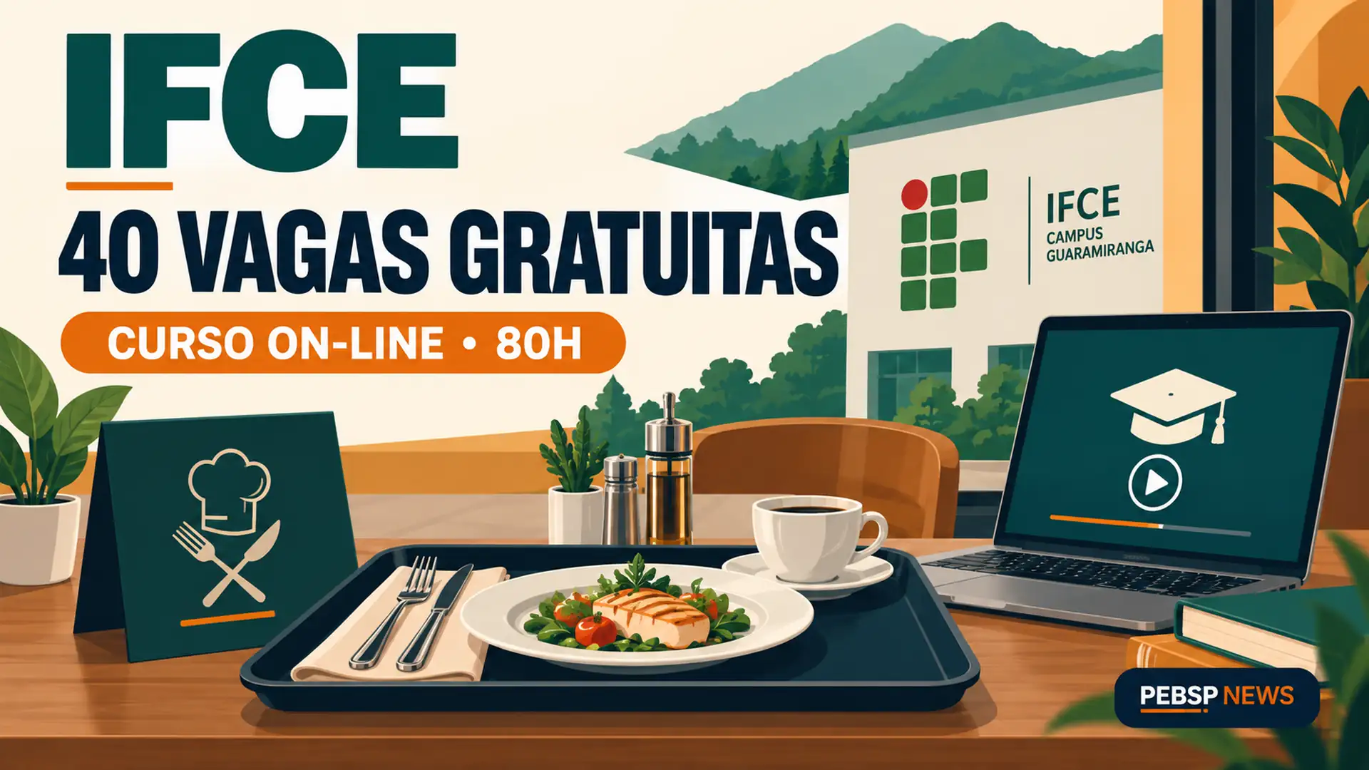 IFCE abre 40 vagas em curso gratuito EaD de atendimento em serviços de alimentação para estudantes; inscrições ocorrem até 2 de outubro. Confira.