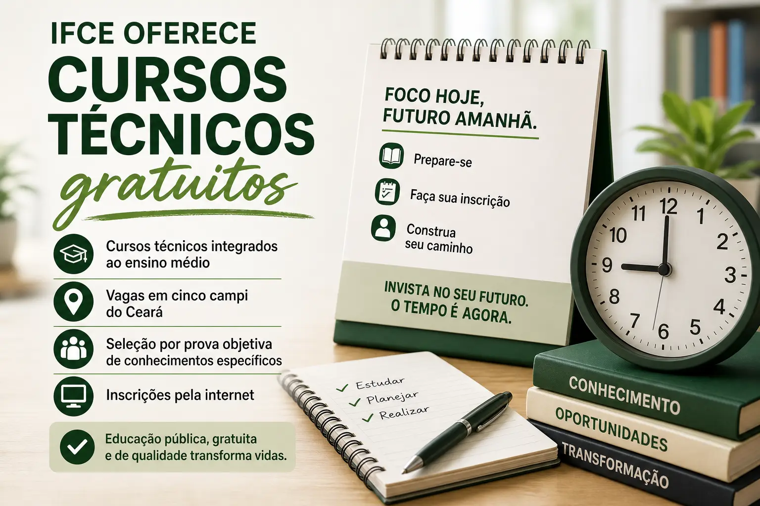 IFCE oferece cursos técnicos gratuitos