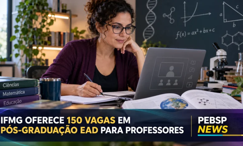 IFMG abre 150 vagas gratuitas em pós-graduação EAD para professores de Ciências e Matemática. Inscrições até 04/10; confira requisitos e como participar.