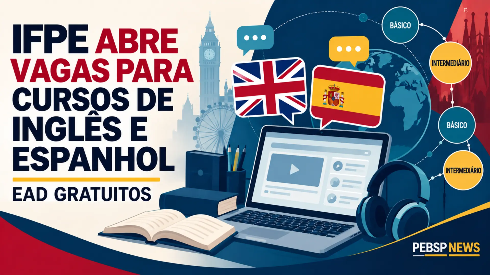 IFPE abre 120 vagas gratuitas em cursos online de inglês e espanhol pelo Moodle. Inscrições terminam em 13 de setembro; veja como se inscrever.