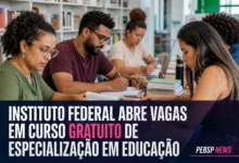 INSTITUTO FEDERAL ABRE VAGAS EM CURSO GRATUITO DE ESPECIALIZAÇÃO EM EDUCAÇÃO
