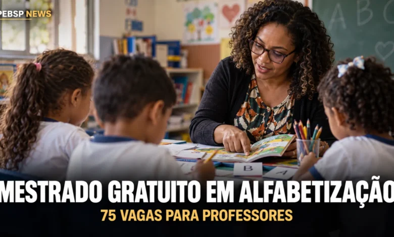 ProfAlfa 2027 abre 75 vagas de mestrado para professores alfabetizadores da rede pública. Inscrições vão até 13 de outubro de 2026.