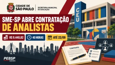 SME-SP abre cadastro para Educação Física nos CEUs, com remuneração mensal de R$ 9.440,82. Inscrições on-line vão de 17 até 22 de setembro de 2026.