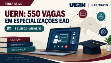 Oportunidade de Pós-Graduação gratuita: A UERN em parceria com a UAB abre inscrições para 3 cursos de especialização a distância. Confira!