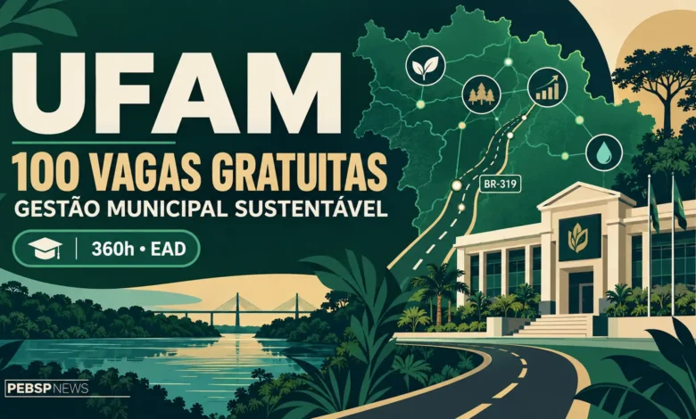Ufam abre 100 vagas em especialização gratuita EaD para gestão municipal. Inscrições até 1º de outubro; seleção será por análise documental.