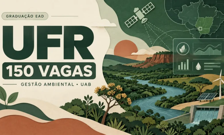 A UFR abre 150 vagas gratuitas em Tecnologia em Gestão Ambiental EaD, com 50% para cotas. Inscrições até 5 de outubro de 2026; confira polos e cronograma.