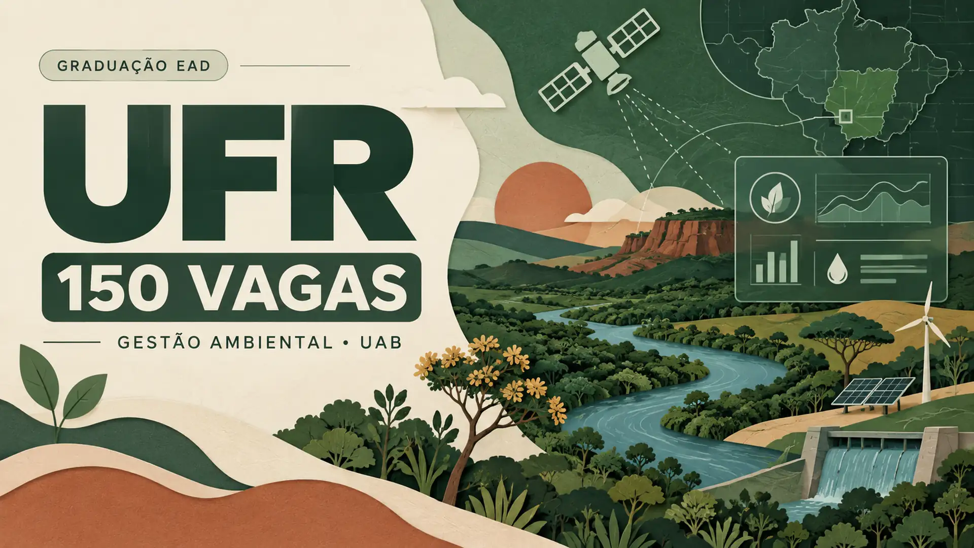 A UFR abre 150 vagas gratuitas em Tecnologia em Gestão Ambiental EaD, com 50% para cotas. Inscrições até 5 de outubro de 2026; confira polos e cronograma.