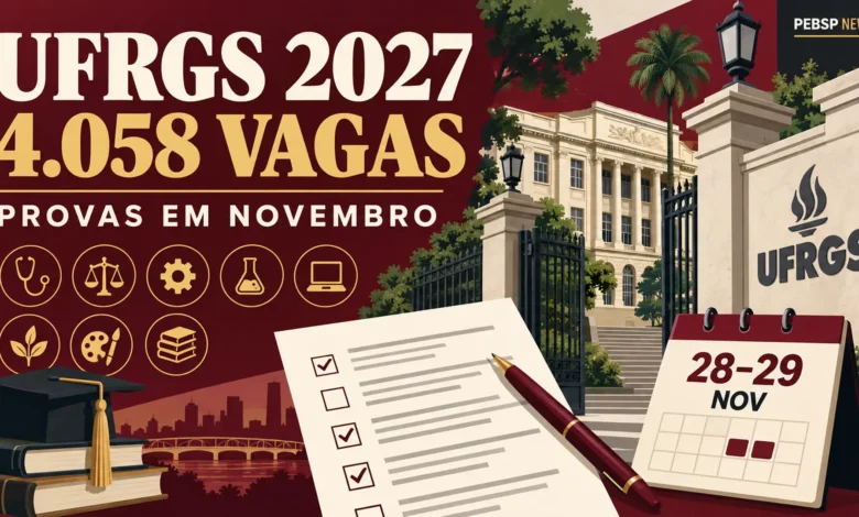 Confira o edital completo do Vestibular UFRGS 2027. São 4.058 vagas em cursos de graduação gratuitos em diversas áreas. Inscrições até 21/09.