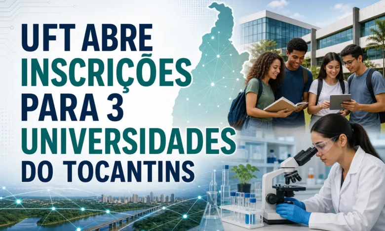 UFT ABRE INSCRIÇÕES PARA 3 UNIVERSIDADES DO TOCANTINS