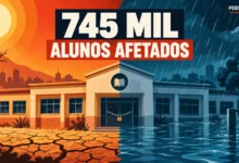 Relatório da UNICEF mostra que 745 mil estudantes brasileiros tiveram aulas interrompidas por eventos climáticos em 2025. Globalmente, 171 milhões foram afetados.