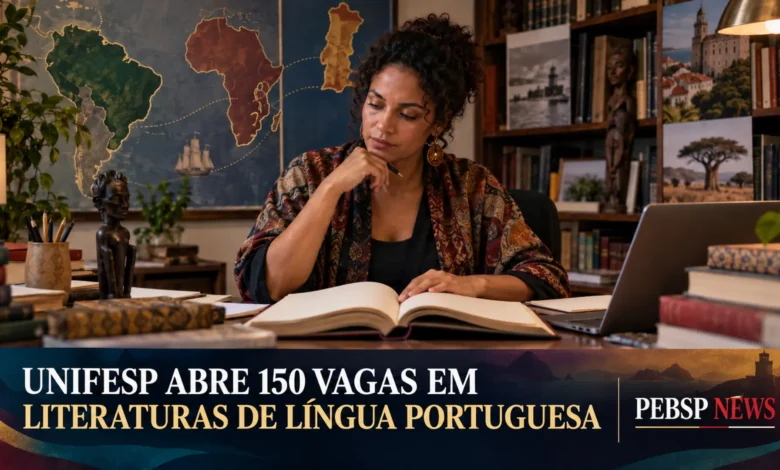 UNIFESP abre, via UAB, 150 vagas gratuitas na especialização em Literaturas de Língua Portuguesa. Inscrições até 20/09; veja como participar.