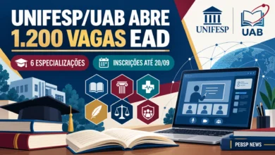UNIFESP/UAB abre 1.200 vagas gratuitas em 6 especializações EaD: Áfricas, Bullying, Direitos Humanos, Saúde, Literaturas e Drogas. Inscrições até 20/09.