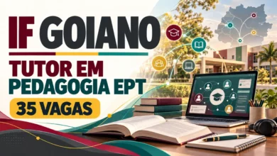 IF Goiano abre 35 vagas de tutor para Pedagogia em EPT, com bolsa de R$ 1.100. Veja polos, requisitos e inscrição até 23 de outubro.