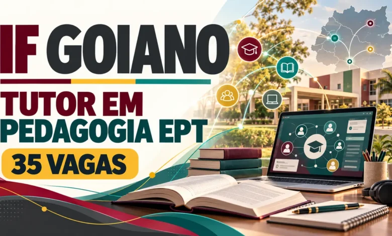 IF Goiano abre 35 vagas de tutor para Pedagogia em EPT, com bolsa de R$ 1.100. Veja polos, requisitos e inscrição até 23 de outubro.