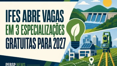 IFES ABRE VAGAS EM 3 ESPECIALIZAÇÕES GRATUITAS PARA 2027