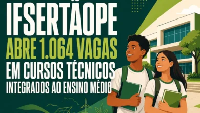 IFSERTÃOPE ABRE 1.064 VAGAS EM CURSOS TÉCNICOS INTEGRADOS AO ENSINO MÉDIO
