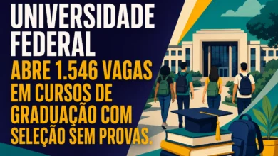 UNIVERSIDADE FEDERAL ABRE 1.546 VAGAS EM CURSOS DE GRADUAÇÃO COM SELEÇÃO SEM PROVAS.